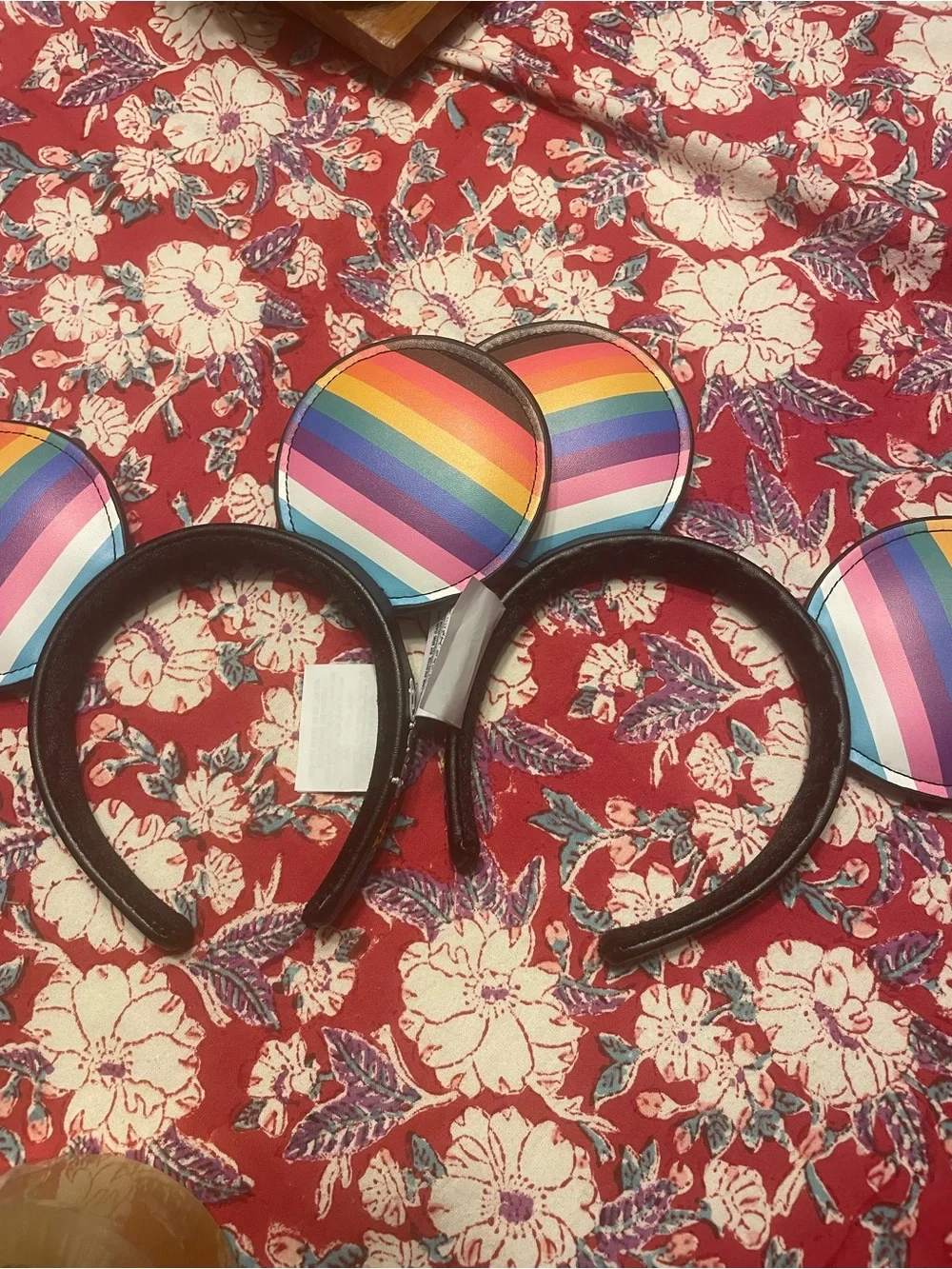 Disney Rainbow Pride Ears Headband - Black with Multicolor Stripes